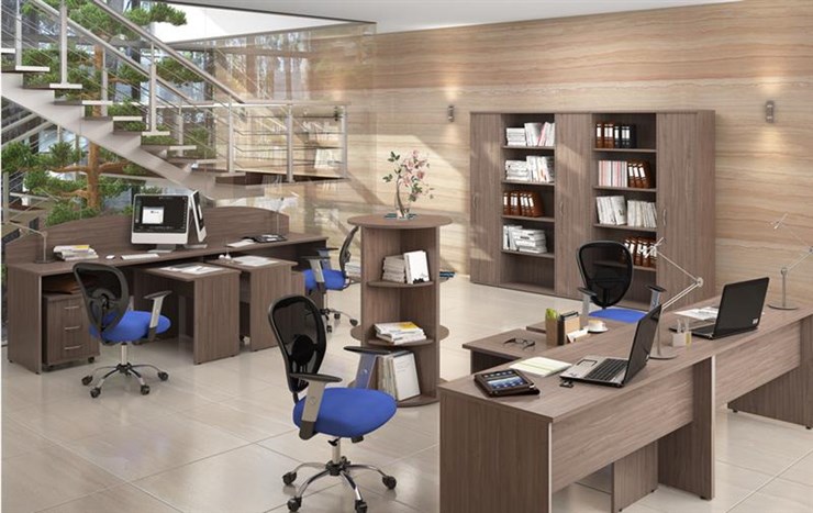 Офисный комплект мебели IMAGO три стола, 2 шкафа, стеллаж, тумба в Чите - изображение 6
